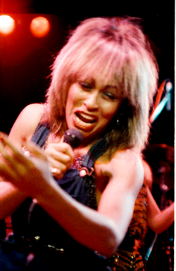 Turner performing at St David's Hall in Cardiff, 1984