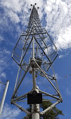 One of the 15 remaining moonlight towers in Austin
