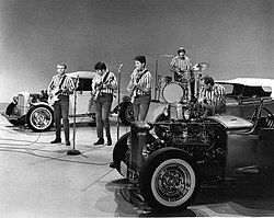 The band performing "I Get Around" on The Ed Sullivan Show in September 1964