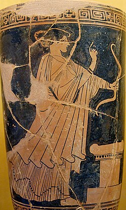 Artemis with bow and arrow in front of an altar. Attic red-figure lekythos, c. 475 BCE, from Selinunte, Sicily. Antonino Salinas Regional Archaeological Museum, Palermo