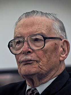 Constitutional economics was popularized by James M. Buchanan, for which he received the 1986 Nobel Memorial Prize in Economic Sciences (pictured here in September 2010).