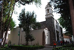 View of the Santa María de la Natividad Aztacalco church in La Romita.