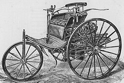 The first practical car, Carl Benz's Patent-Motorwagen Nr. 2 of 1886 (image from 1888)