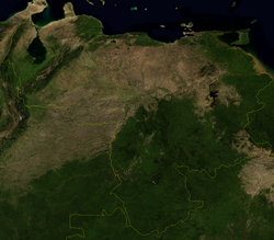 An enlargeable satellite image of Venezuela
