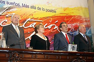The Former presidents of Chile, together in a Concertación Conference in 2009.