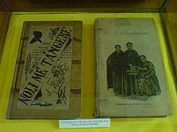 Facsimile copies of Noli Me Tangere and El filibusterismo are displayed at the Filipiniana Division's reading room. The original copies are kept in a special double-combination vault at the room's rare documents section.