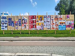 Election billboard in Leuven for the 2024 Belgian elections.