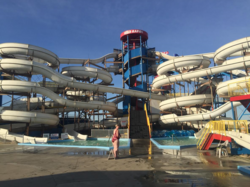 A view of Wild Rapids Waterslide Park