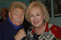 Taylor with actress Doris Roberts in 2010