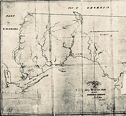 Route of Andrew Jackson's troops during the First Seminole War
