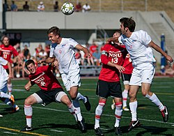 A men's soccer match between Canada's only NCAA school, Simon Fraser University, and Idaho's Northwest Nazarene University in 2012
