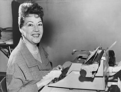 Merman at a typewriter in 1953