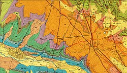 Telluride geological map and location of historic mines
