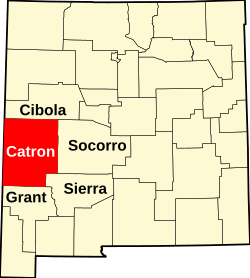 Map of New Mexico highlighting Catron County