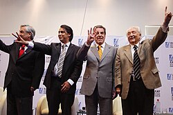 The four candidates at the ANP debate.