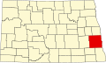 Map of North Dakota highlighting Cass County