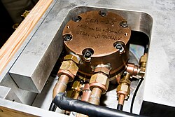 Beryllium target which converts a proton beam into a neutron beam[103]