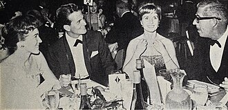 Shirley and Pat Boone with Debbie Reynolds and her husband Harry Karl, 1960