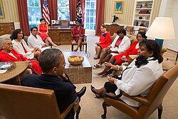 President Obama meeting with Delta leaders