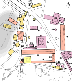 Plan of the Ancient Agora of Athens in the Roman Imperial period (c. 150 AD).