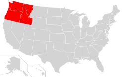 A map showing the suggested boundaries of the Northwest Territorial Imperative in red