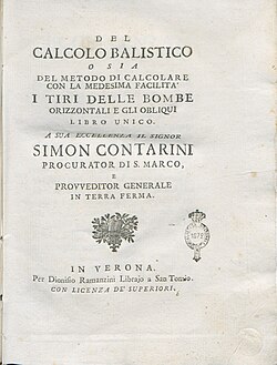 Gaetano Marzagaglia, Del calcolo balistico, 1748