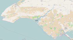 Donuzlav, Crimea, separated by a peresyp from the Black Sea