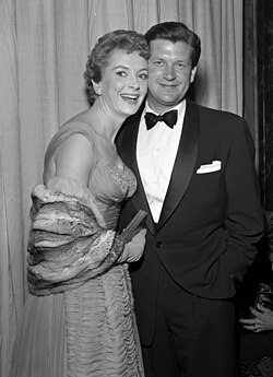 Kerr at the 1957 Academy Awards, where she received the third of her six Best Actress Oscar nominations