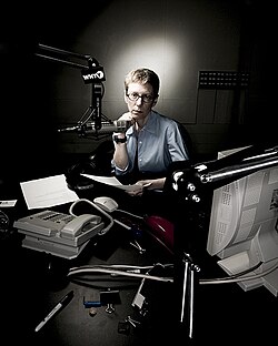 Terry Gross, host of the NPR radio program Fresh Air, in the WHYY studios in Philadelphia in 2004