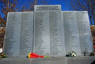 A memorial is often established to remember lives lost in a tragedy such as the Lockerbie air disaster