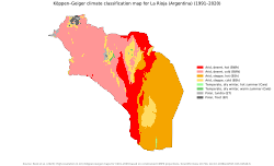 Köppen climate map of La Rioja, Argentina