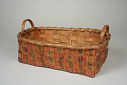 Pequot basket, c. 1840–60