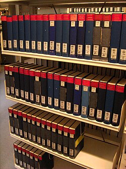 The volumes of the Allgemeine Deutsche Biographie
