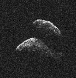 During an asteroid flyby of Earth, sometimes they are imaged by radar. Animation of 2014 JO25, which had an Earth flyby in 2017
