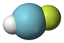Space-filling model of argon fluorohydride