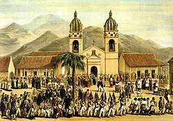 A Feast of Our Lady of Andacollo procession in Chile, 1838