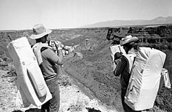 John Young and Charles Duke training at the Rio Grande Gorge in New Mexico