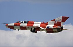 Croatian Air Force MiG-21UMD in unique promotional paint scheme