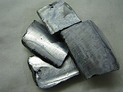 Pieces of potassium metal