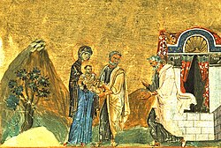 Depiction in the Menologion of Basil II (c. 980)
