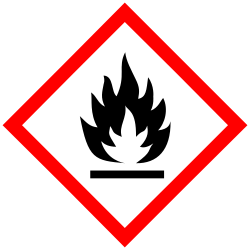 The international pictogram for flammable chemicals