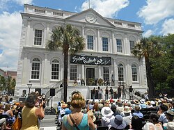 City Hall is open to visitors for free historical tours (shown here during Spoleto Festival USA)