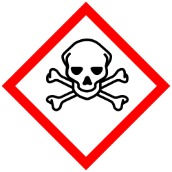 Skull and crossbones, a common symbol for poison and other sources of lethal danger (GHS hazard pictograms)