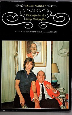 Confessions of a Society Photographer (1976), Allan Warren photographed on the front cover alongside Sir Noël Coward