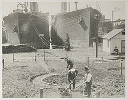 Internment Camps, East Boston, MA: German gardens, constructed by men of interned liners (1918)