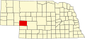 Map of Nebraska highlighting Keith County