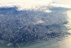 A view of San Francisco's central districts along its northeastern coastline