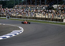 Former Formula One world champion Nigel Mansell driving at Silverstone in 1990. The circuit hosted the first ever World Championship Formula One race in 1950.