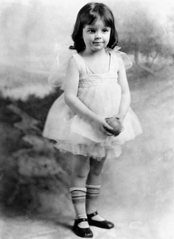 Garland in a costume for her debut performance