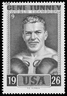 A stamp honoring heavyweight champion Gene Tunney